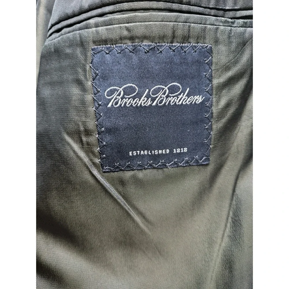 Brooks Brothers Mens 40R Wool Sport Coat Gray Brown Check Two Button USA